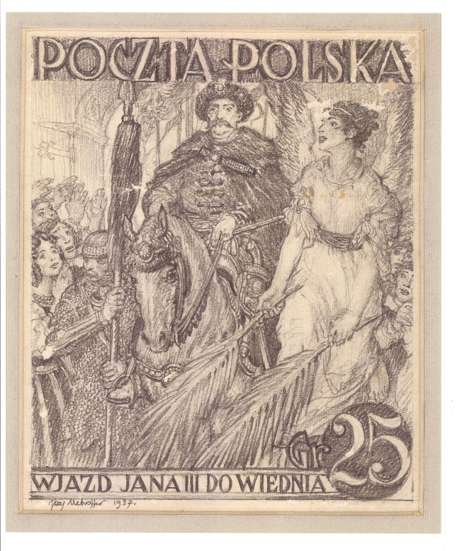 Pierwszy projekt znaczka pocztowego J. W. Mehoffera